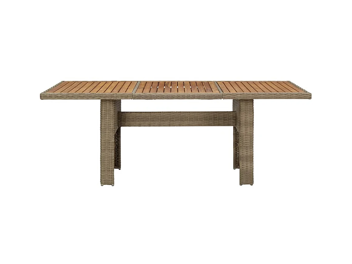 Table à manger de jardin Marron 200x100x74 cm Résine tressée GHR46591