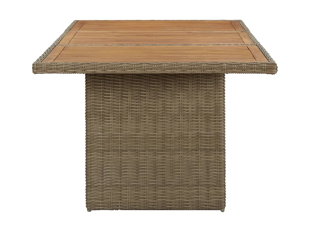 Mesa de comedor de jardín ratán sintético marrón 200x100x74 cm KOW73367
