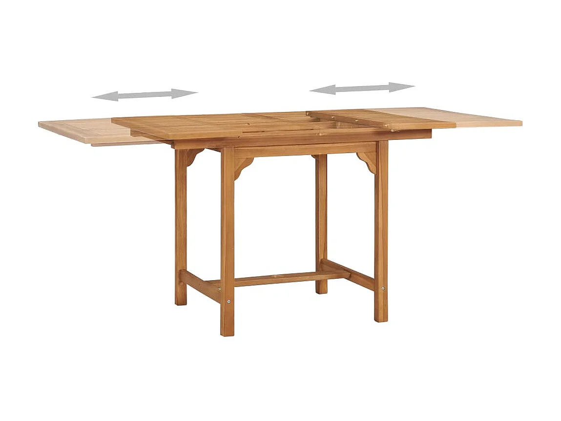 Table extensible de jardin (110-160)x80x75 cm Teck solide GHR17875