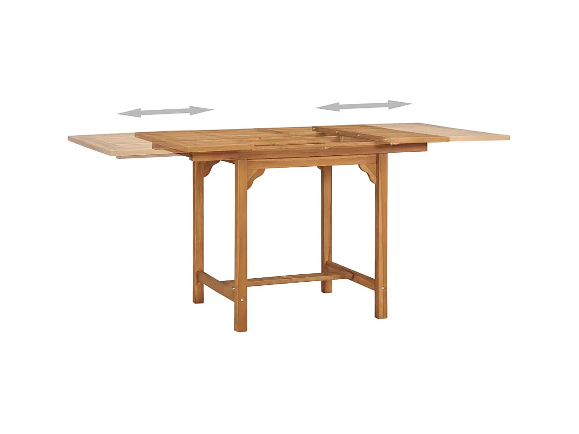 Table extensible de jardin (110-160)x80x75 cm Teck solide GHR17875