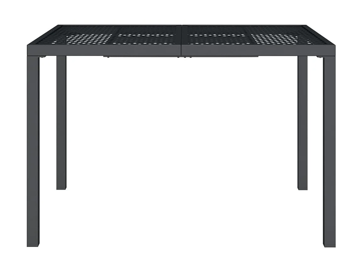Table de jardin anthracite 110x80x72 cm acier GHR85808