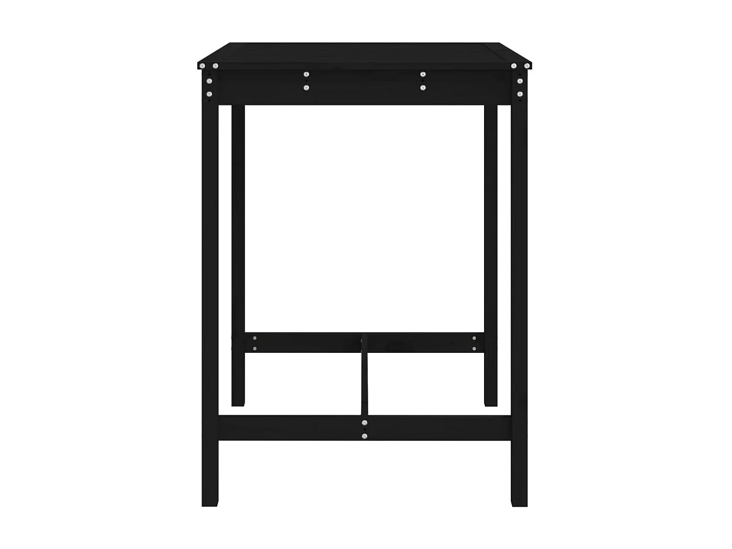 Table de jardin noir 82,5x82,5x110 cm bois massif de pin GHR58568