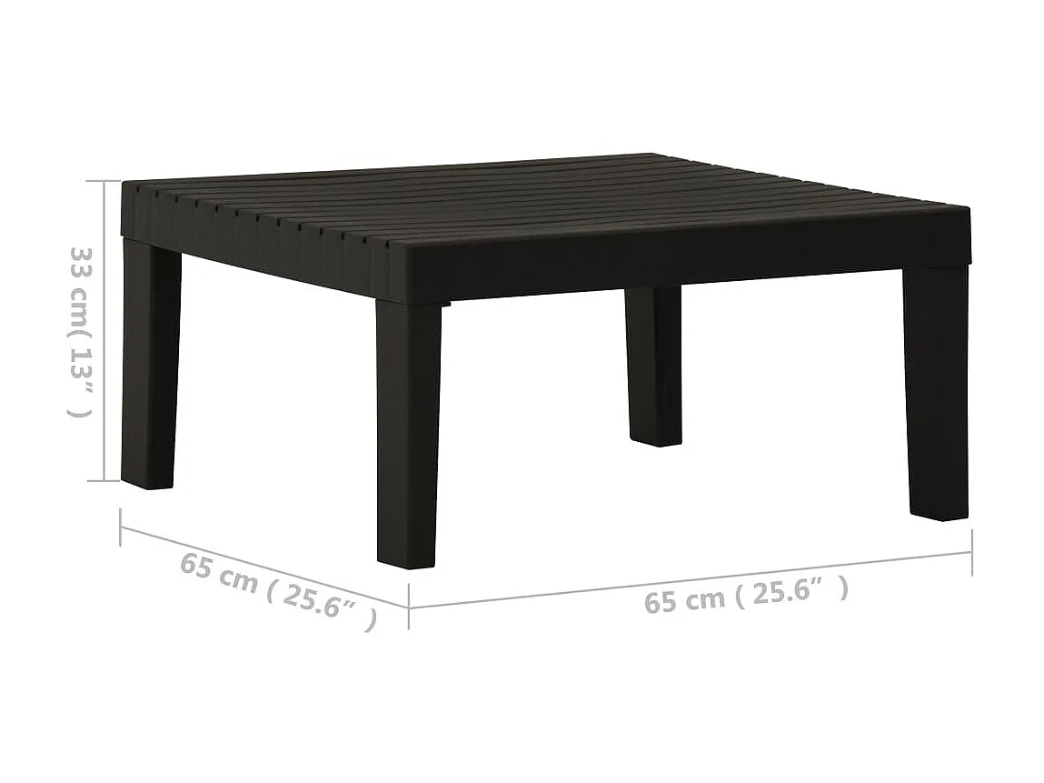 Table de salon de jardin Plastique Gris GHR28861