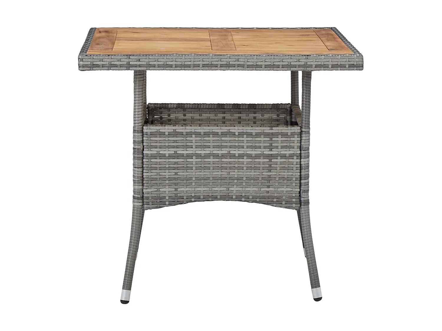 Table d'extérieur Gris Résine tressée et bois d'acacia solide GHR22970