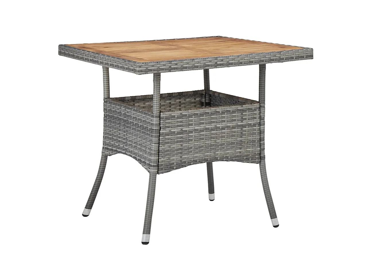 Table d'extérieur Gris Résine tressée et bois d'acacia solide GHR22970