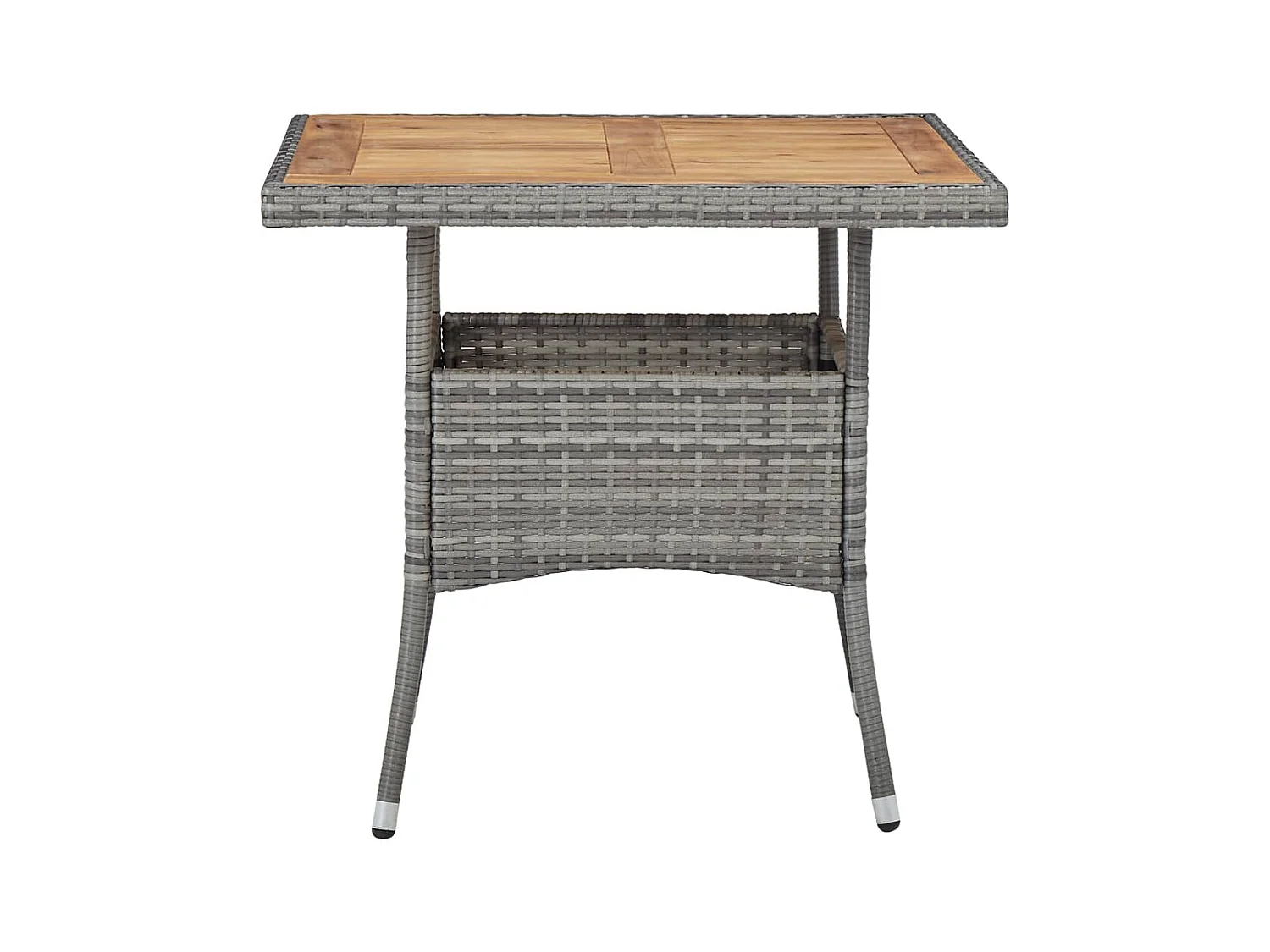 Table d'extérieur Gris Résine tressée et bois d'acacia solide GHR22970