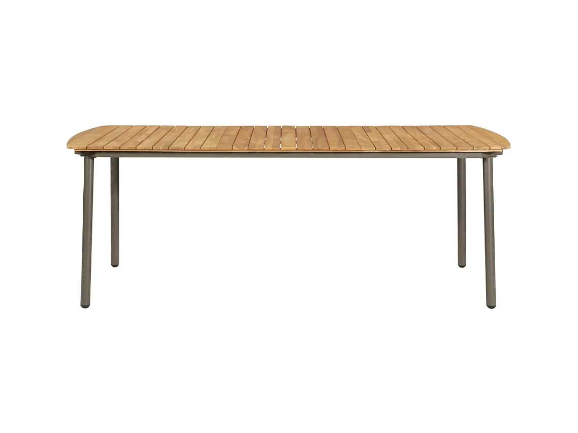 Table de jardin 200x100x72 cm Bois d'acacia solide et acier GHR58752