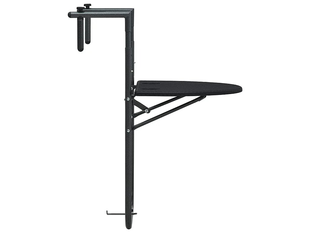 Mesa varanda pendurar 60x64x83,5cm plástico aspeto vime preto PT164342