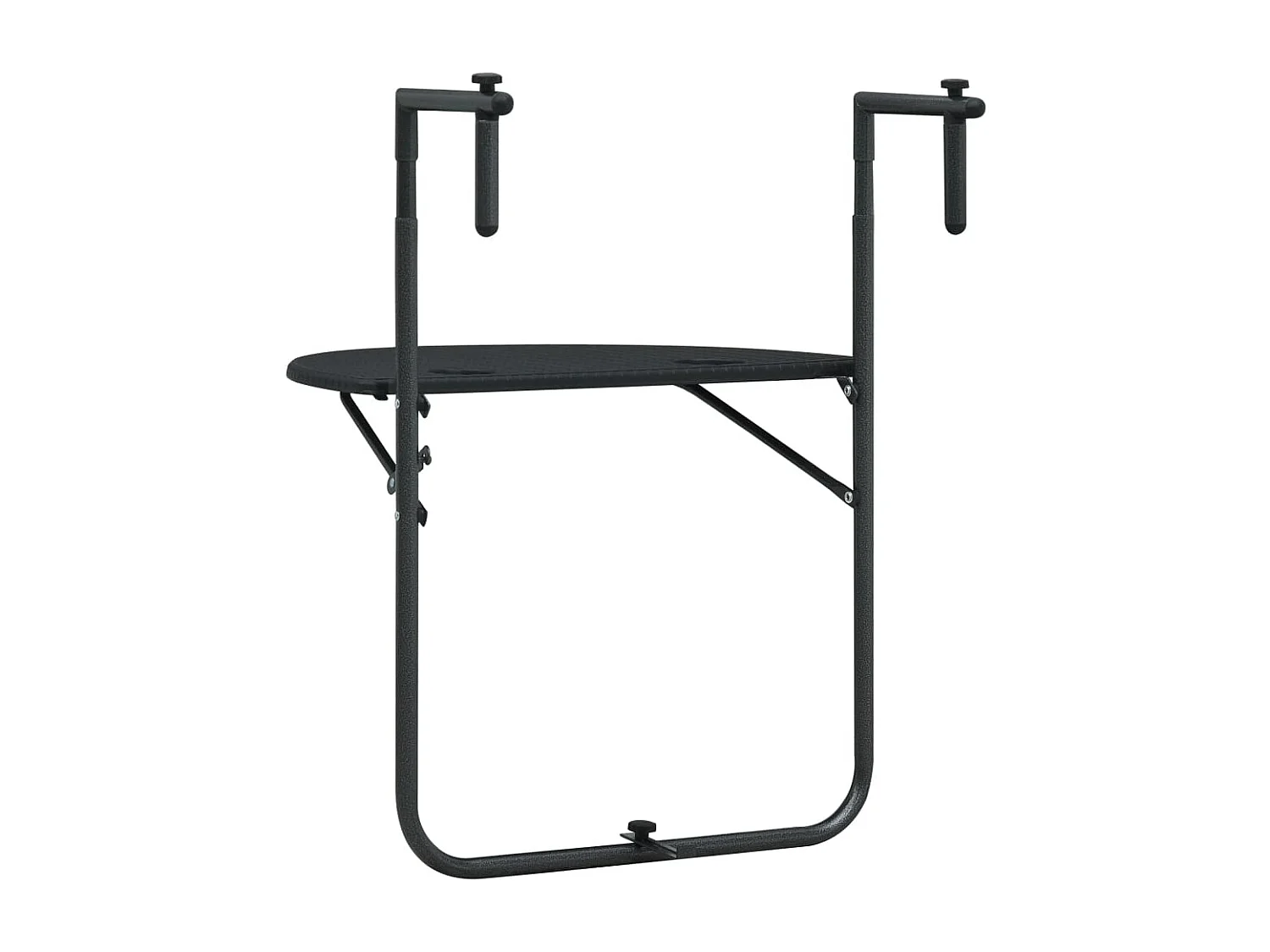 Mesa varanda pendurar 60x64x83,5cm plástico aspeto vime preto PT164342