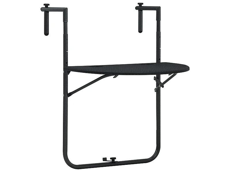 Balkontafel hangend 60x64x83,5 cm rattan-look kunststof zwart NL813713