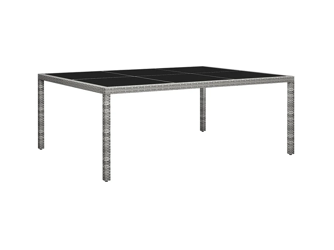 Mesa de comedor de jardín ratán sintético gris 200x150x74 cm KOW58587