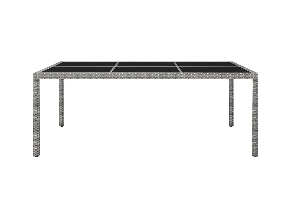 Table à manger de jardin Gris 200x150x74 cm Résine tressée GHR83652