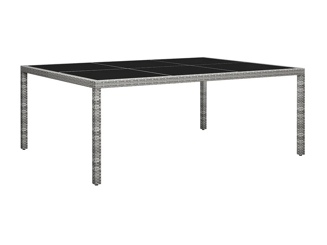 Mesa de comedor de jardín ratán sintético gris 200x150x74 cm KOW58587