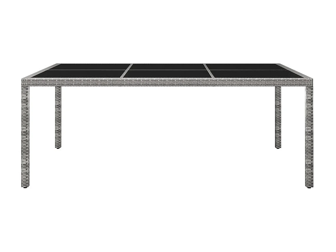 Mesa de comedor de jardín ratán sintético gris 200x150x74 cm KOW58587