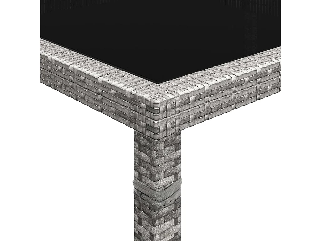 Mesa de comedor de jardín ratán sintético gris 200x150x74 cm KOW58587