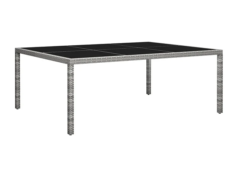 Mesa de comedor de jardín ratán sintético gris 200x150x74 cm KOW58587