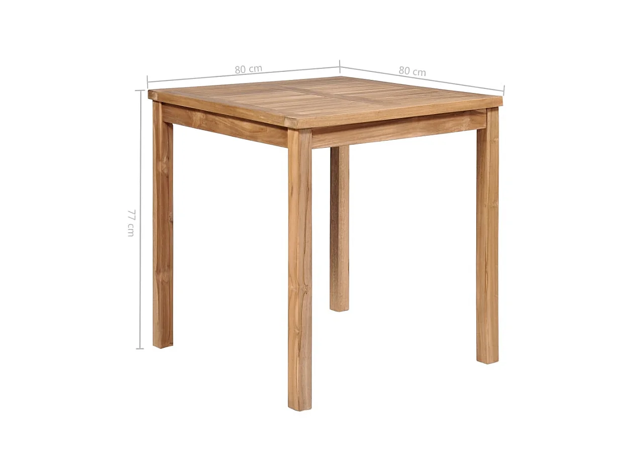 Table de jardin 80x80x77 cm Bois de teck solide GHR32766