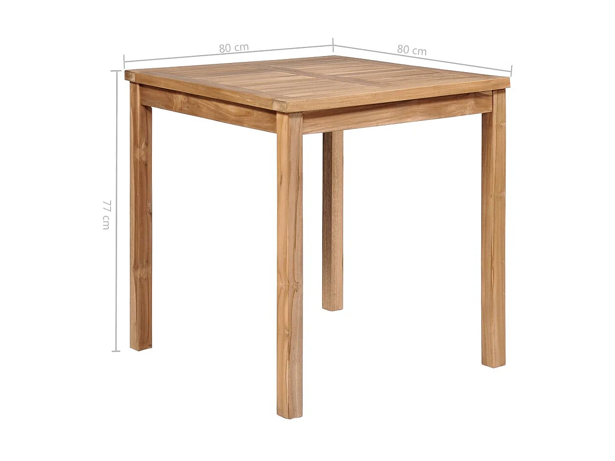 Table de jardin 80x80x77 cm Bois de teck solide GHR32766