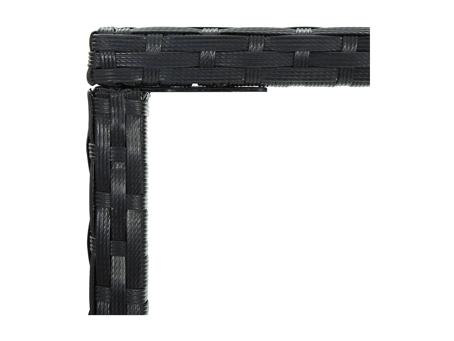 Table à manger de jardin Noir 70x70x110cm Résine tressée et verre GHR41981