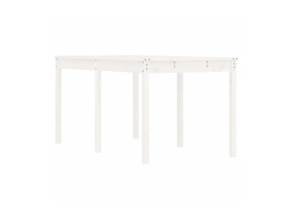 Table de jardin blanc 159,5x82,5x76 cm bois massif de pin GHR15723