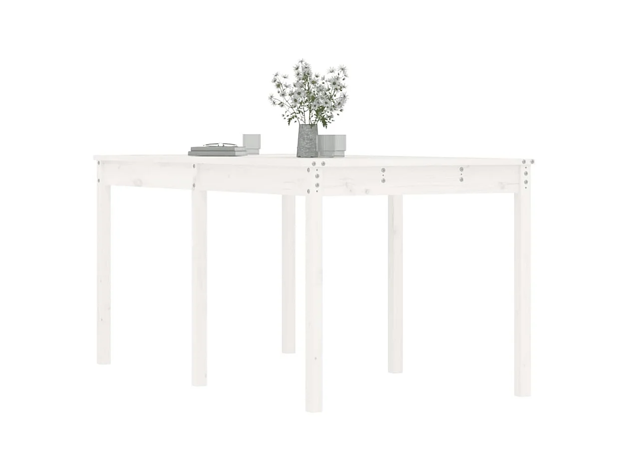 Table de jardin blanc 159,5x82,5x76 cm bois massif de pin GHR15723
