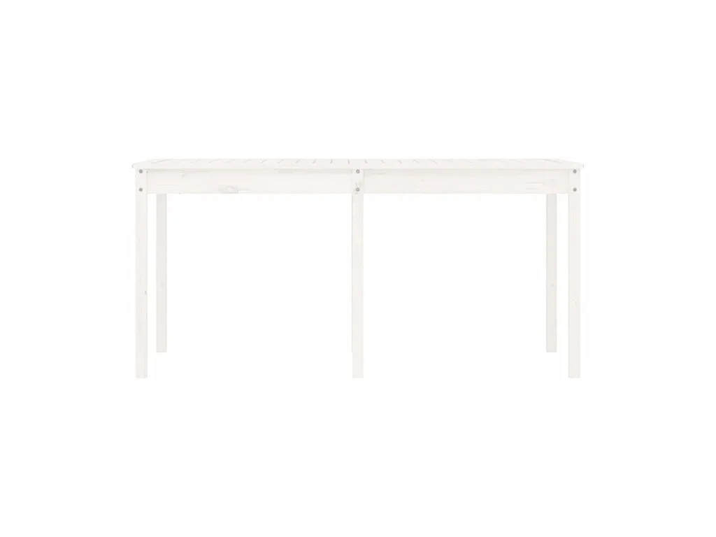 Table de jardin blanc 159,5x82,5x76 cm bois massif de pin GHR15723