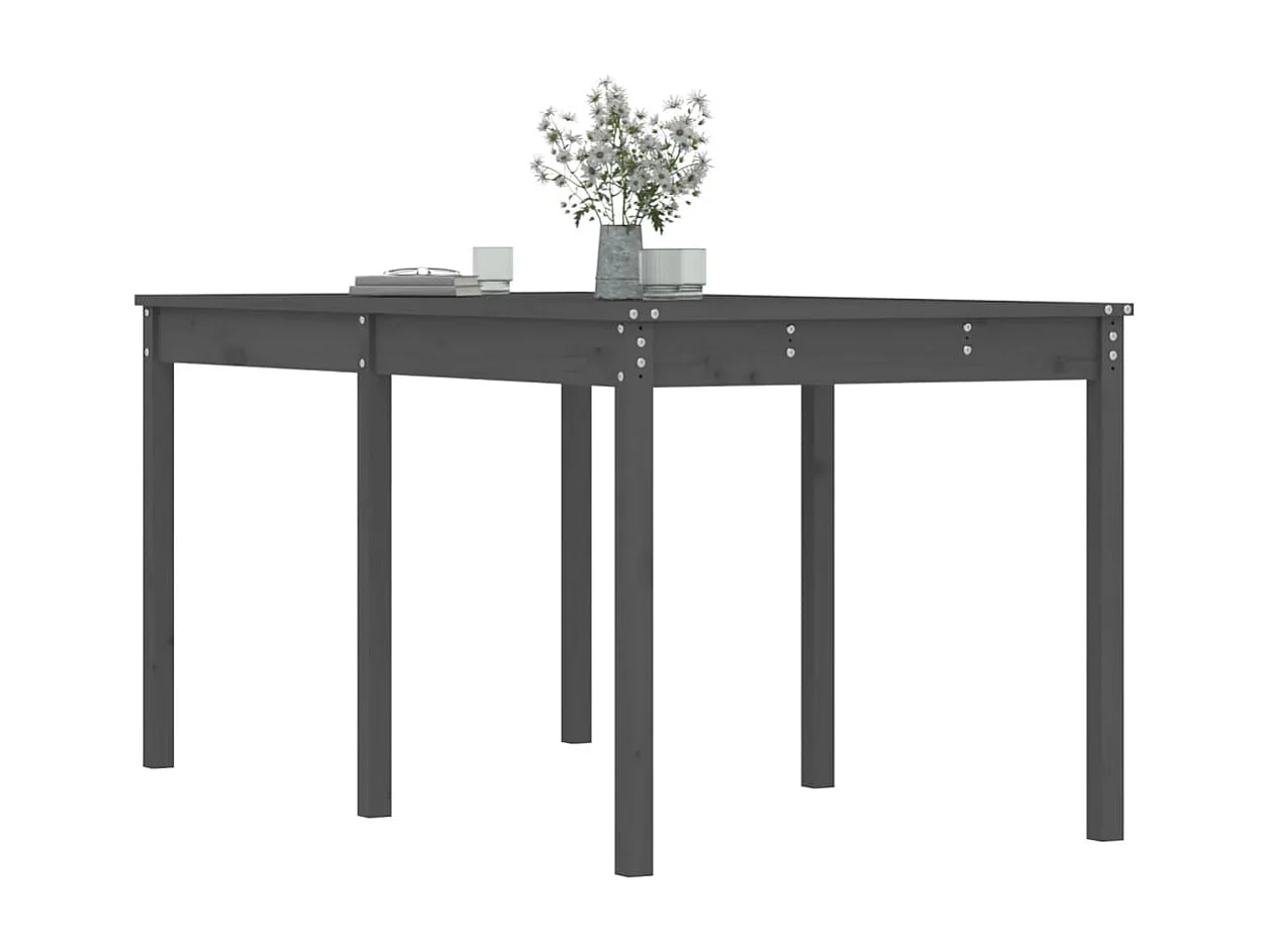 Mesa de comedor de jardín madera maciza pino gris 159,5x82,5x76 cm KOW36382