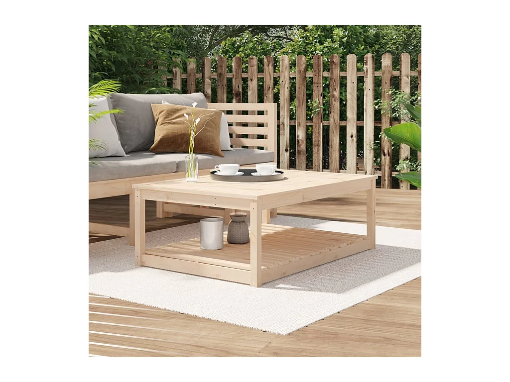 Table de jardin 121x82,5x45 cm bois massif de pin GHR20009