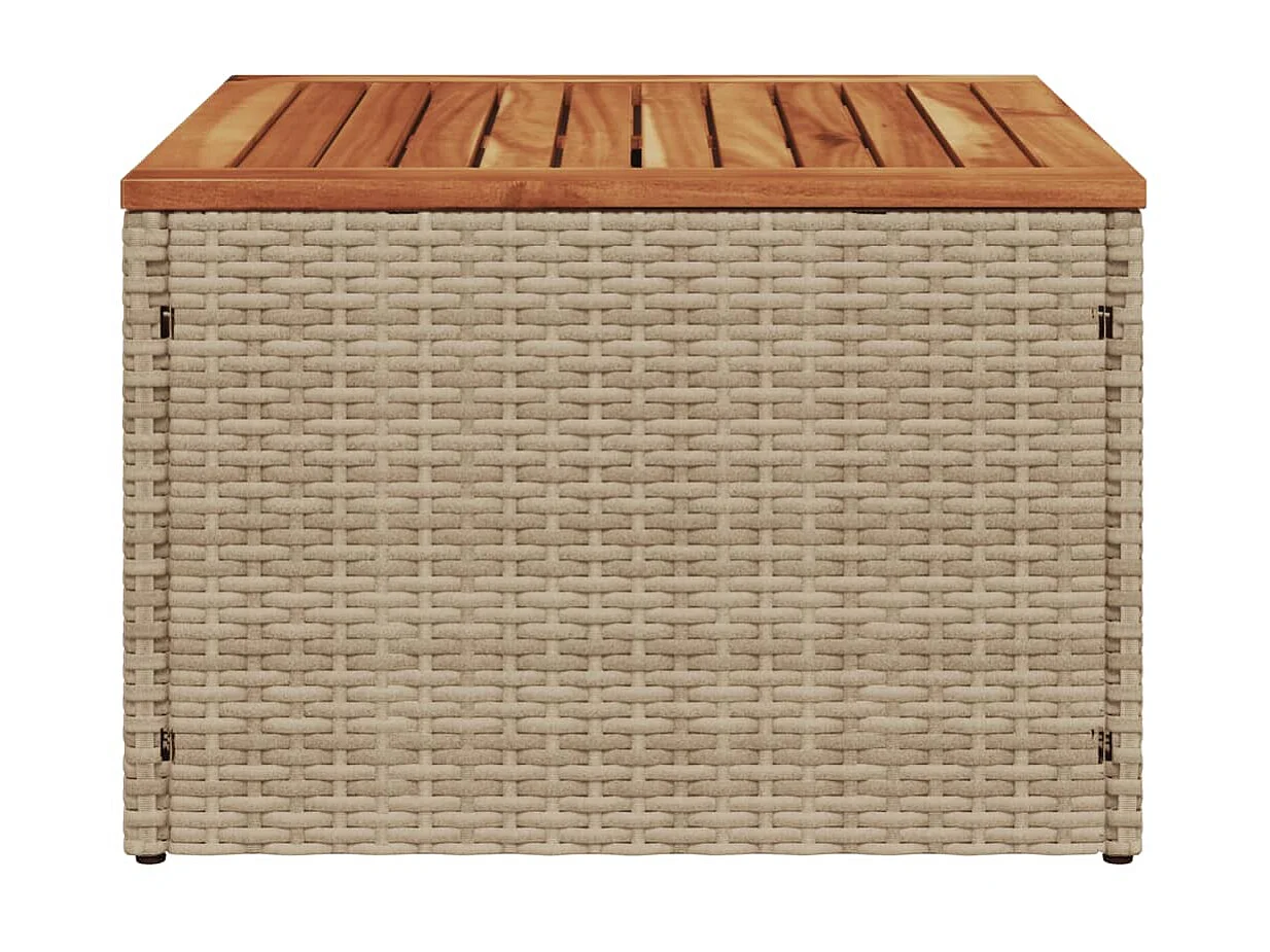 Tuintafel 55x55x37 cm poly rattan en acaciahout beige NL221927