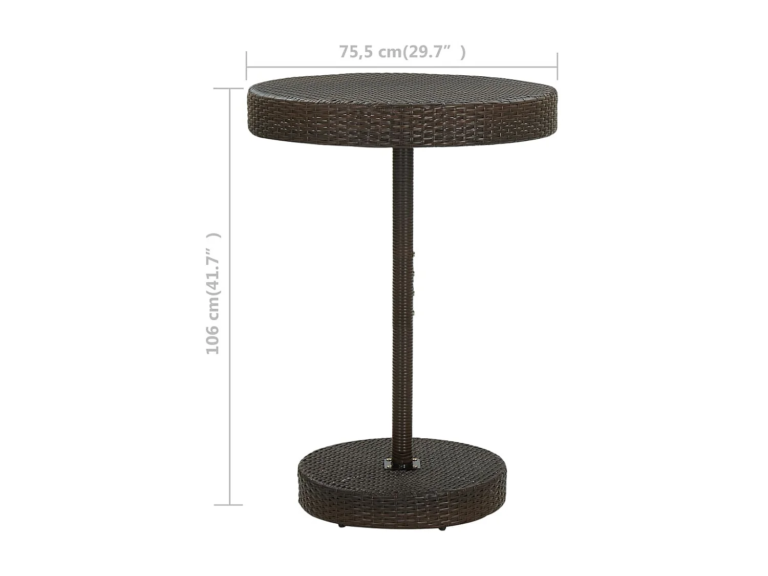 Table de jardin Marron 75,5x106 cm Résine tressée GHR89738