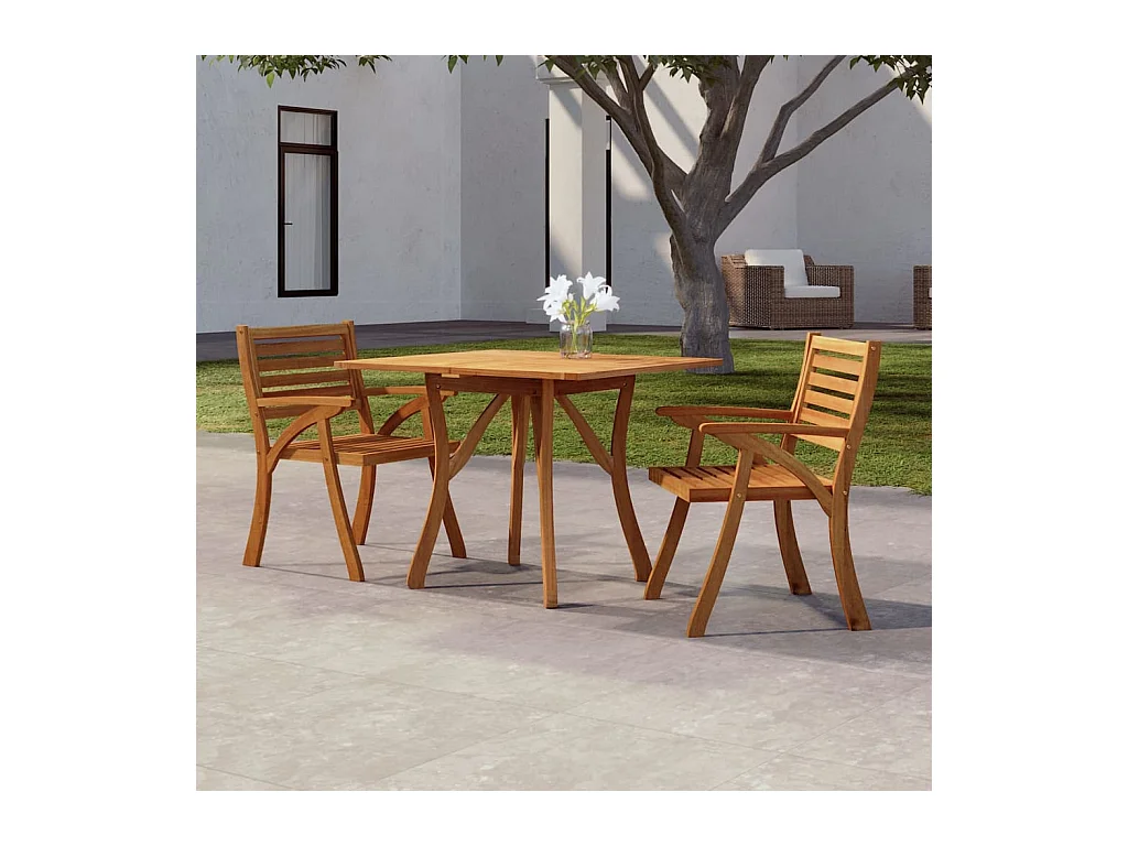 Table de jardin 85x85x75 cm Bois d'acacia solide GHR61042
