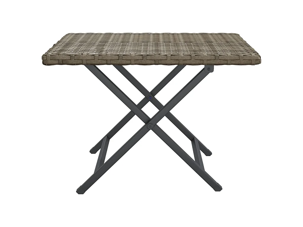 Mesa plegable ratán sintético gris 45x35x32 cm KOW38922