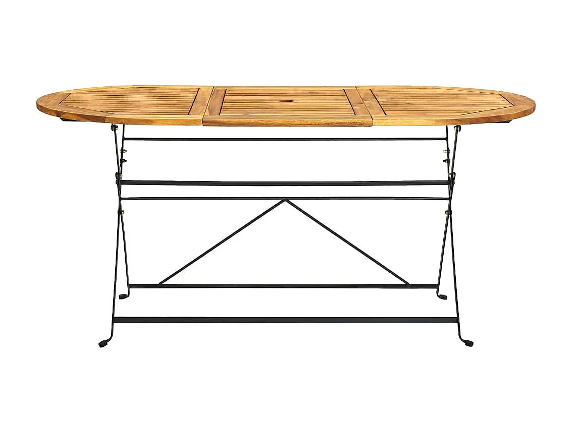 Mesa de comedor de jardín madera maciza de acacia ovalada 160x85x74 cm KOW91522