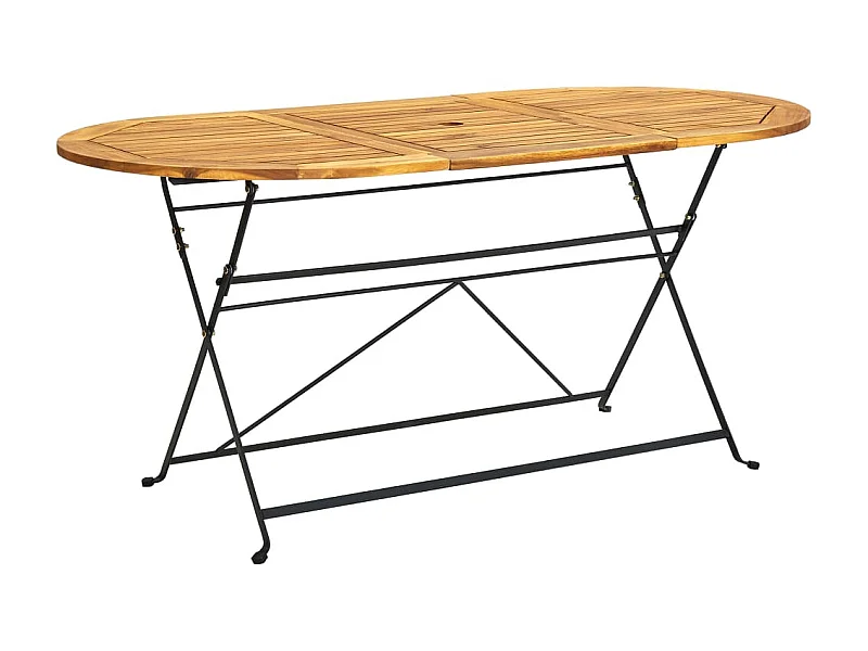 Table de jardin 160x85x74 cm Bois d'acacia massif Ovale GHR84719