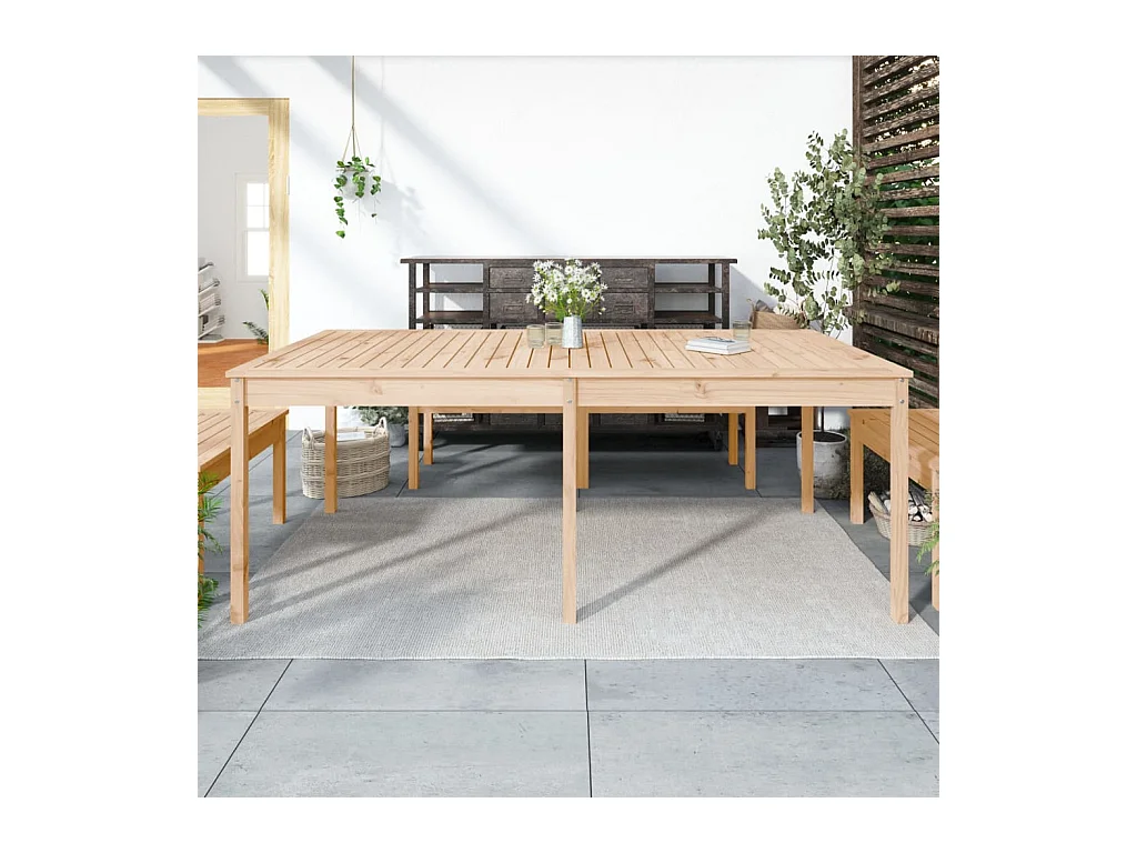 Table de jardin 203,5x100x76 cm bois massif de pin GHR10992