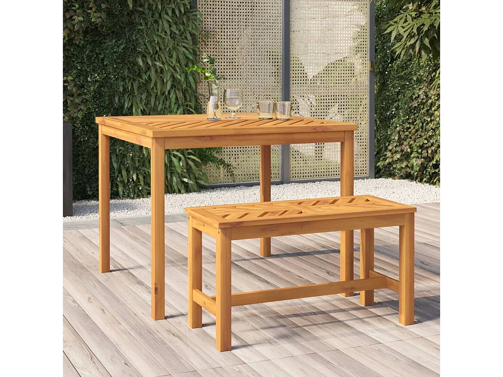Mesa de comedor de jardín madera maciza de acacia 90x90x74 cm KOW14785