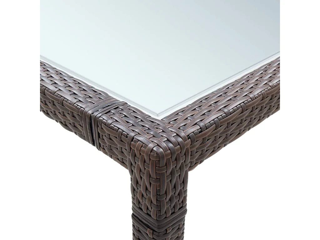 Mesa de comedor de jardín ratán sintético marrón 200x200x74 cm KOW77658