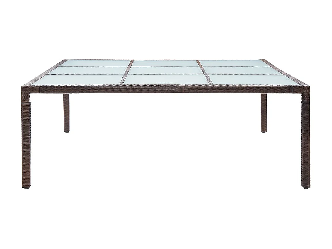Table à manger de jardin Marron 200x200x74 cm Résine tressée GHR29642