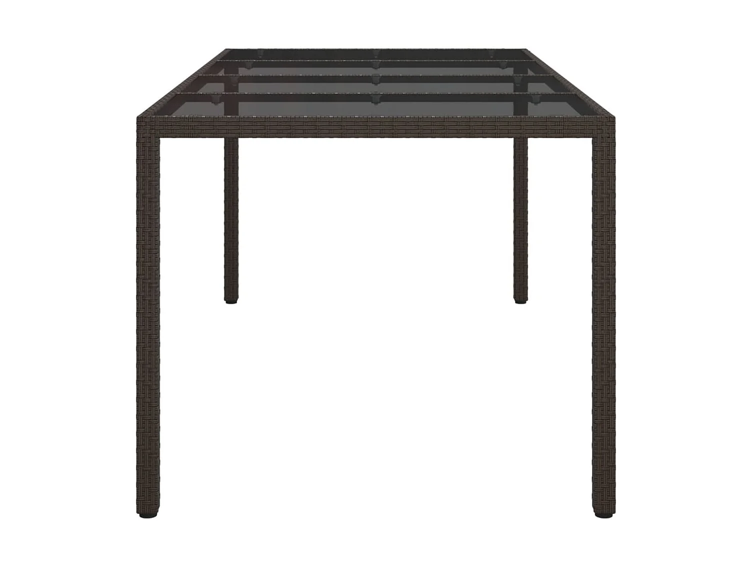 Mesa de comedor de jardín vidrio templado ratán sintético marrón 190x90x75 cm KOW60172