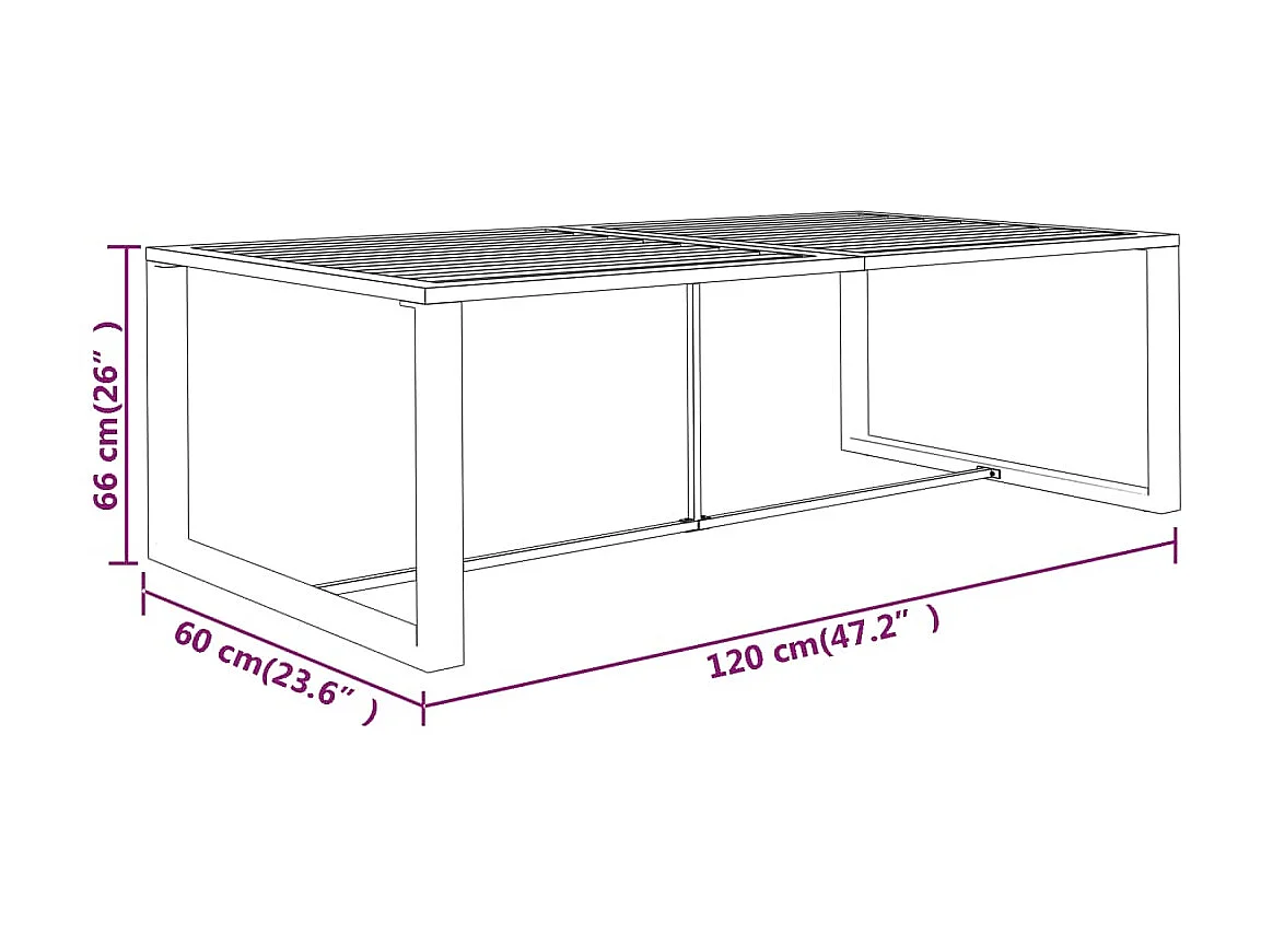 Table à manger de jardin Anthracite 120x60x66 cm Aluminium GHR12143