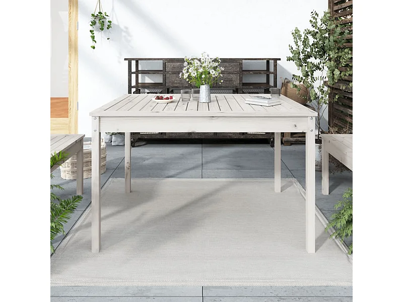 Tuintafel 121x82,5x76 cm massief grenenhout wit NL892917
