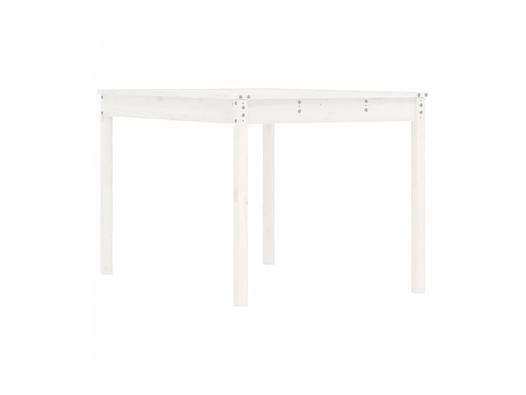 Table de jardin blanc 121x82,5x76 cm bois massif de pin GHR15810