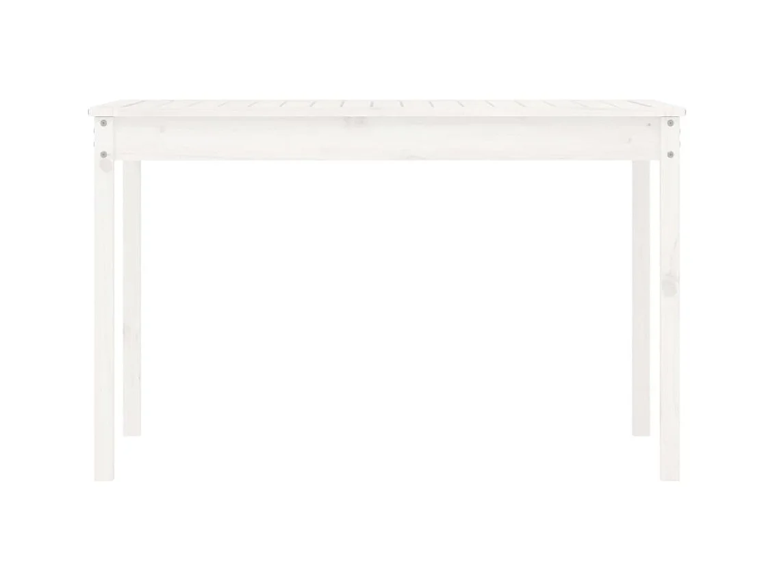 Table de jardin blanc 121x82,5x76 cm bois massif de pin GHR15810