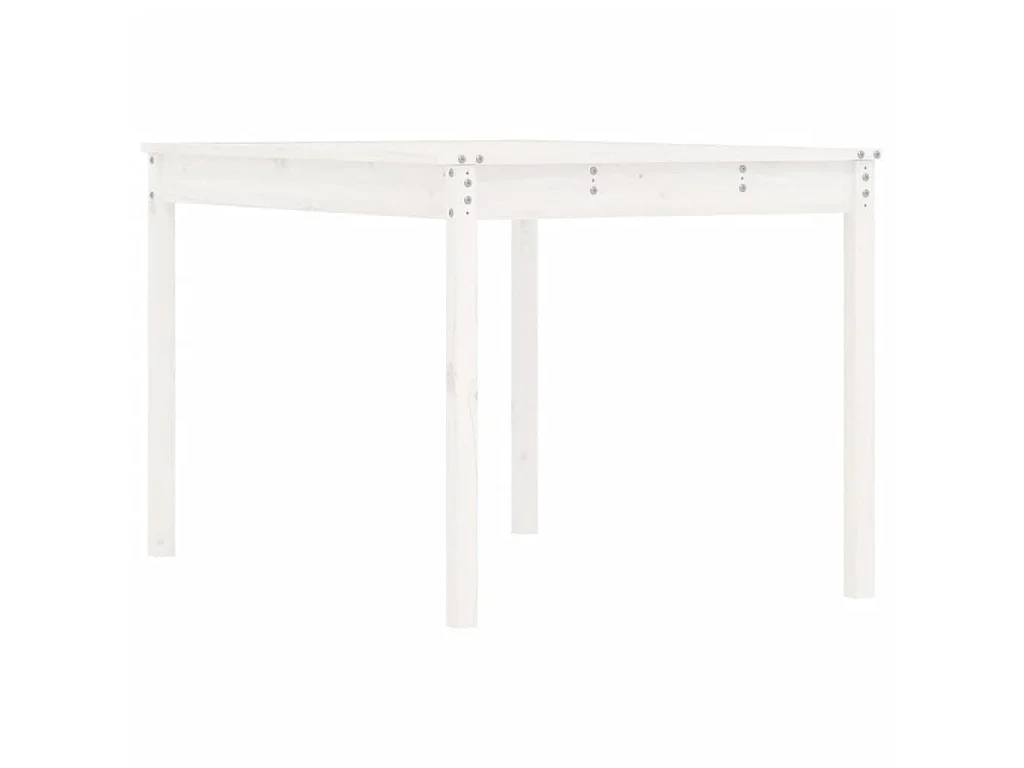 Table de jardin blanc 121x82,5x76 cm bois massif de pin GHR15810