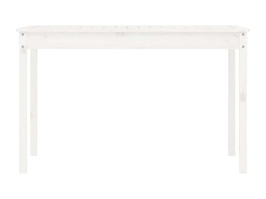 Table de jardin blanc 121x82,5x76 cm bois massif de pin GHR15810