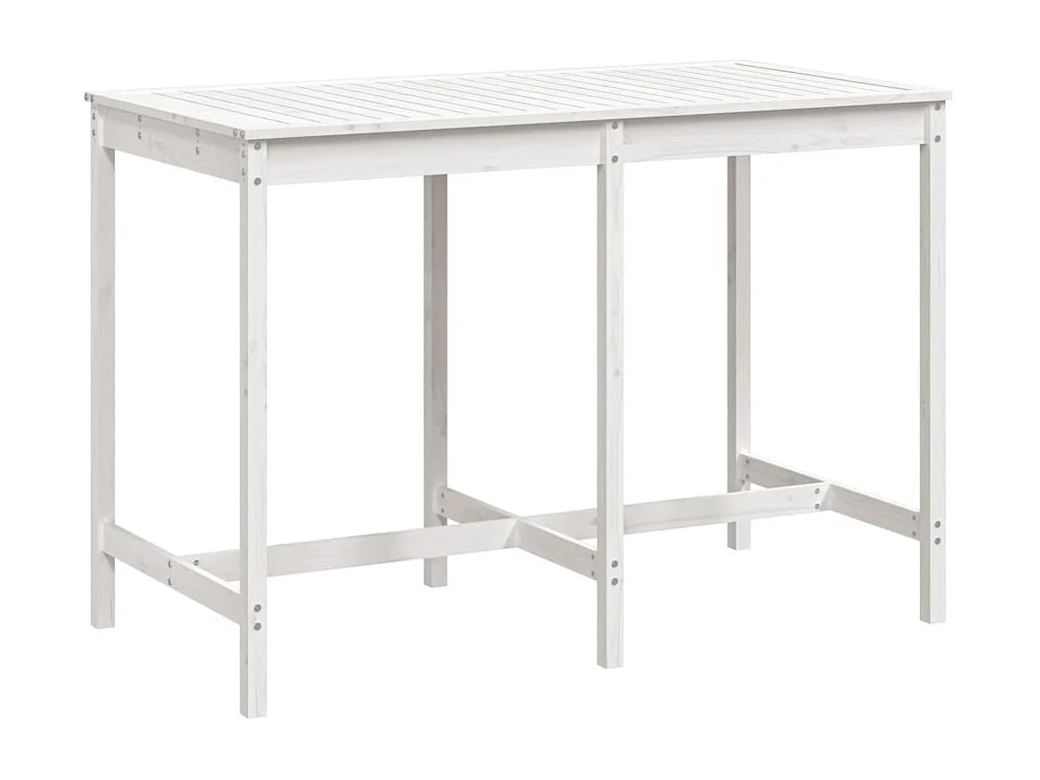 Table de jardin blanc 159,5x82,5x110 cm bois massif de pin GHR41257