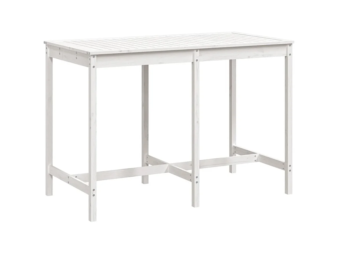 Table de jardin blanc 159,5x82,5x110 cm bois massif de pin GHR41257