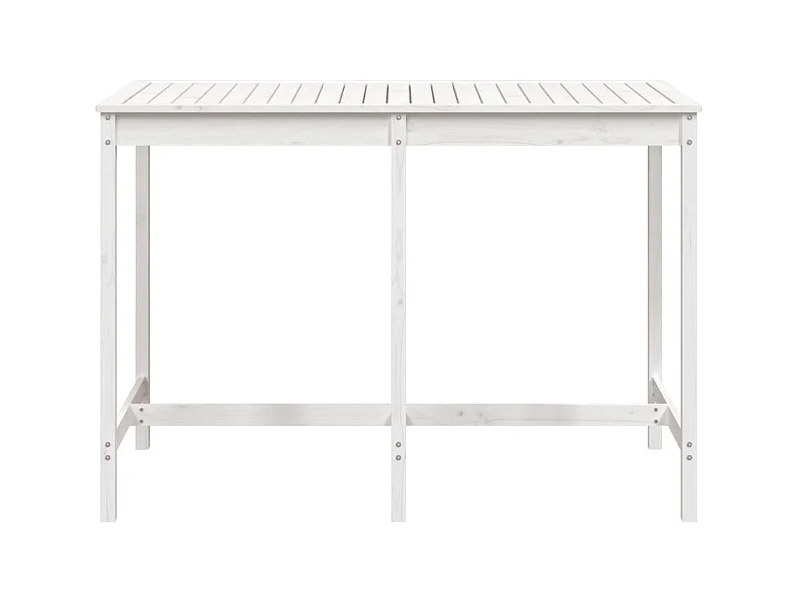 Table de jardin blanc 159,5x82,5x110 cm bois massif de pin GHR41257