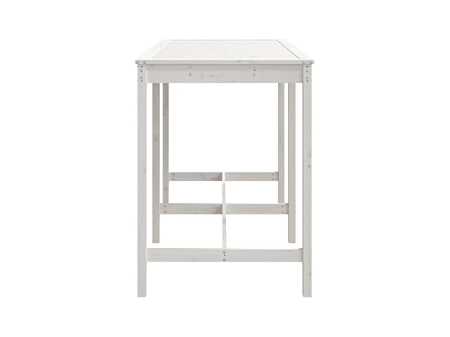 Table de jardin blanc 159,5x82,5x110 cm bois massif de pin GHR41257
