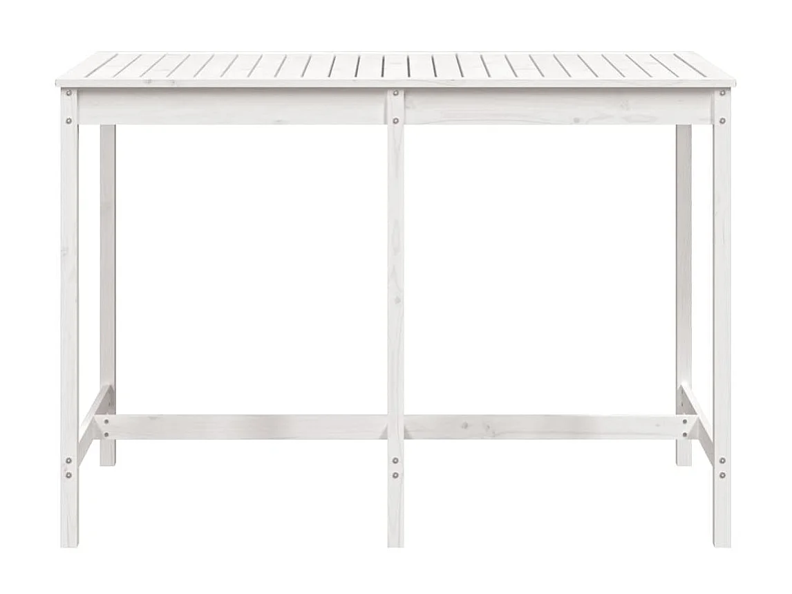 Table de jardin blanc 159,5x82,5x110 cm bois massif de pin GHR41257